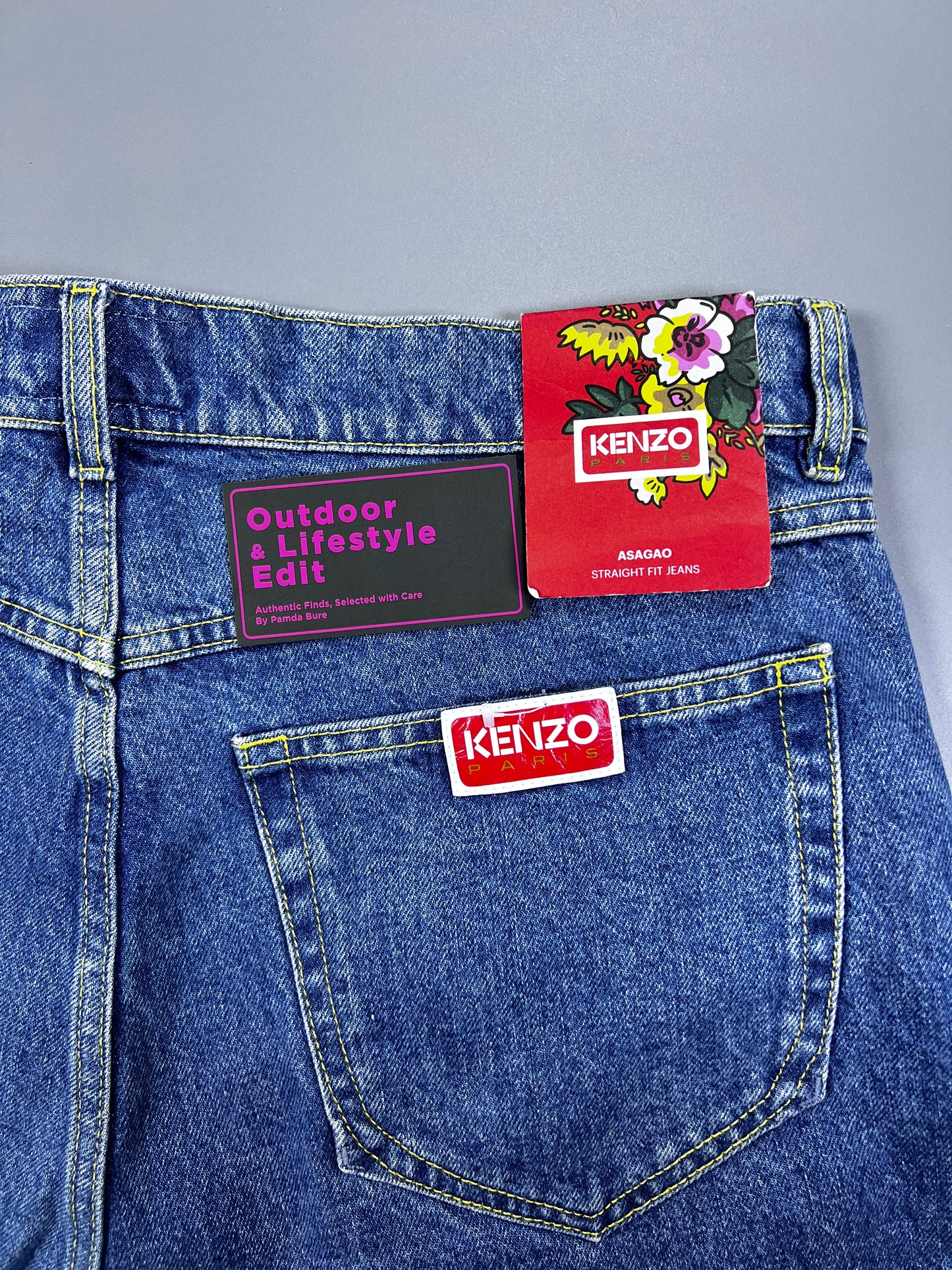 Asagao Stone-Washed Cotton Denim Jeans - 34" (M)