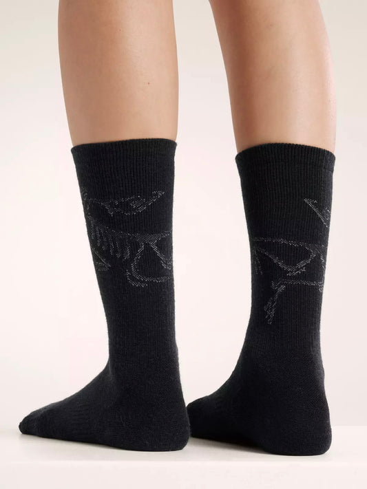 Merino Wool Mid Bird Black - L(U)