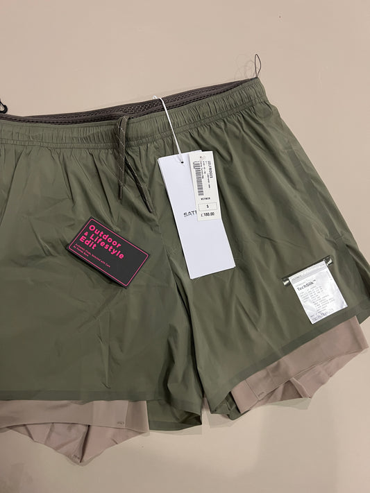 Preloved Techsilk 8 Inch Shorts Vetiver Army Green – S