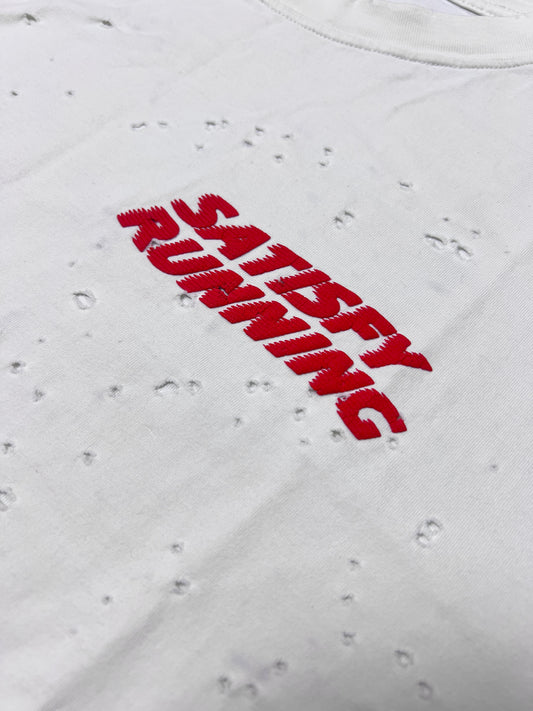 MothTech™ T-Shirt "SATISFY Running" Red Logo Off-White - M