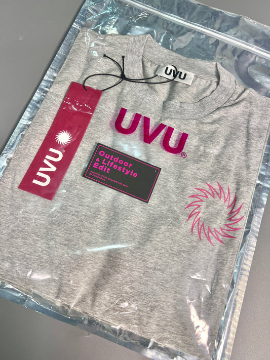 เสื้อยืดเทรนนิ่ง สีเทา/ชมพู - L