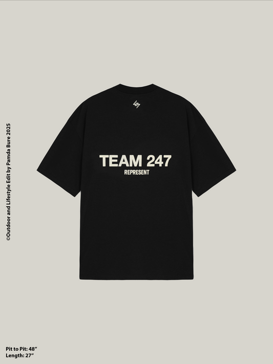 เสื้อยืดโอเวอร์ไซส์ Team 247 สีดำ (M)