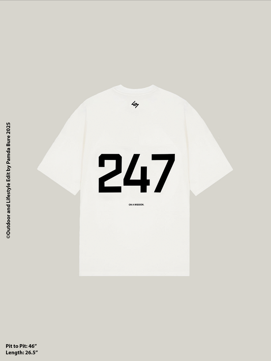 เสื้อยืดโอเวอร์ไซส์ Team 247 สีขาวล้วน - M(M)