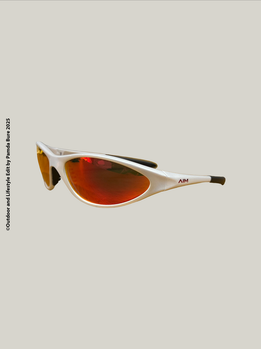 AIM Sunnies Pearl White Frame/Heat Mirror Lens