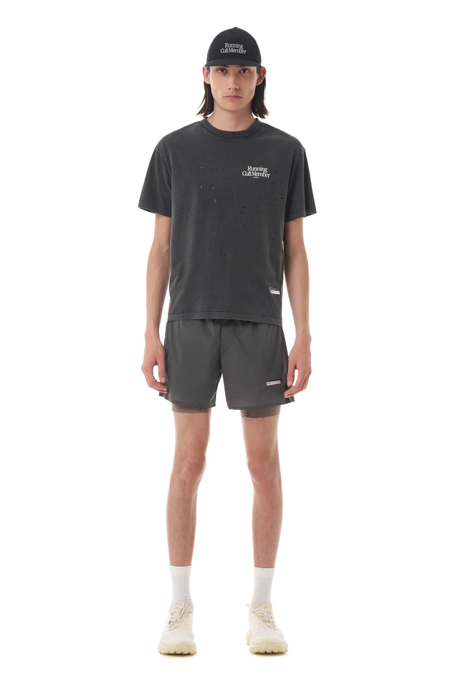 MothTech™ "Running Cult Member" T-Shirt Aged Black