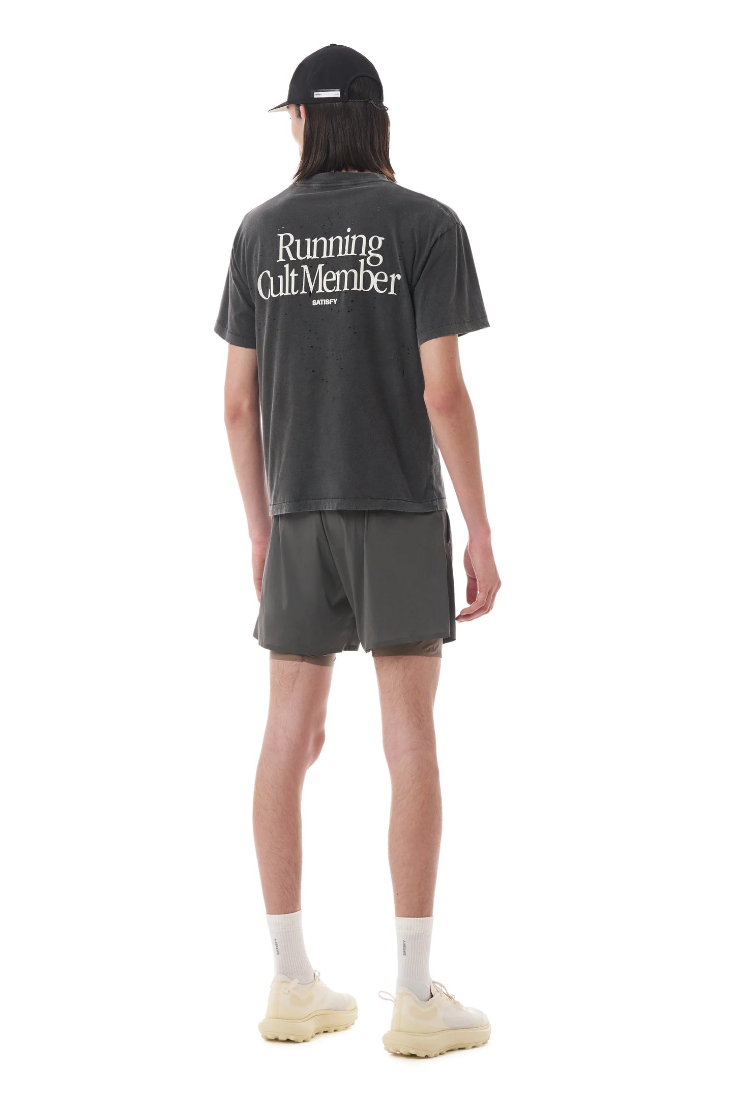 MothTech™ "Running Cult Member" T-Shirt Aged Black
