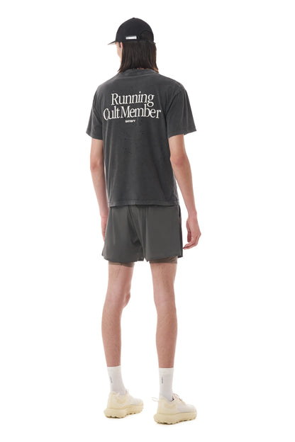 MothTech™ "Running Cult Member" T-Shirt Aged Black