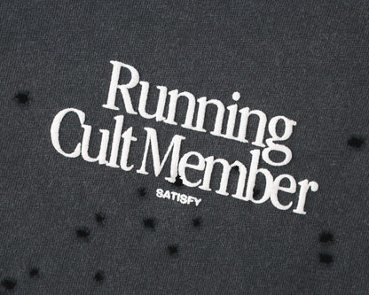 MothTech™ "Running Cult Member" T-Shirt Aged Black