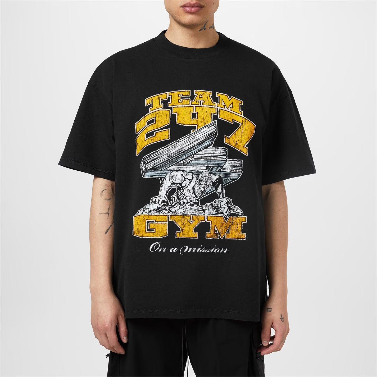 Team 247 Graphic Oversized T-Shirt Black