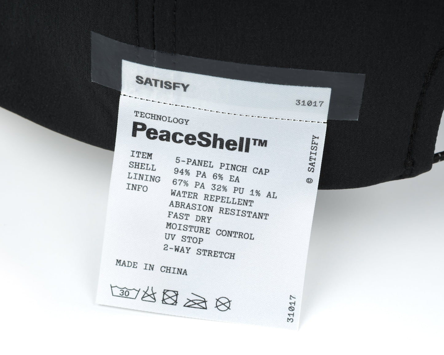 Peaceshell™ 5 Panel Pinch Cap Black - One Size(U)