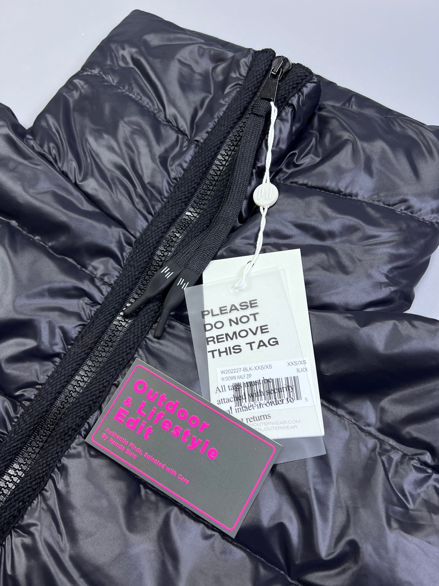 Down Half Zip Jacket Black - XXS/XS (W)