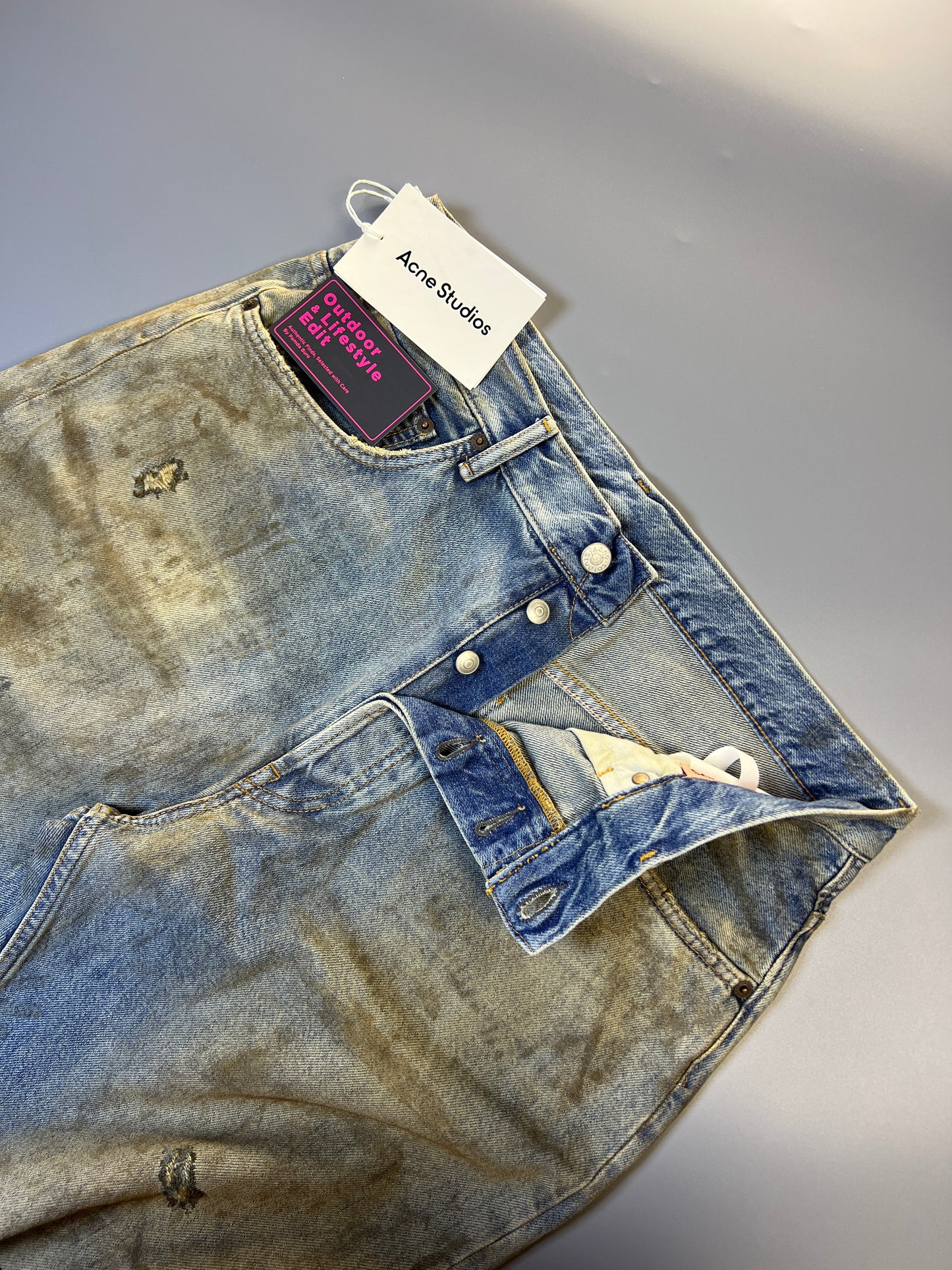 Penicillin 2001M distressed wide-leg jeans - 34" (M)