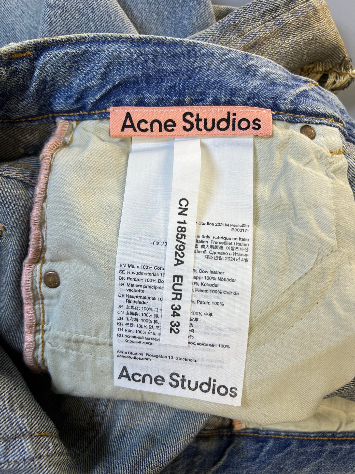 Penicillin 2001M distressed wide-leg jeans - 34" (M)