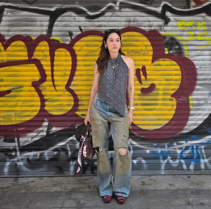 Penicillin 2001M distressed wide-leg jeans - 34" (M)