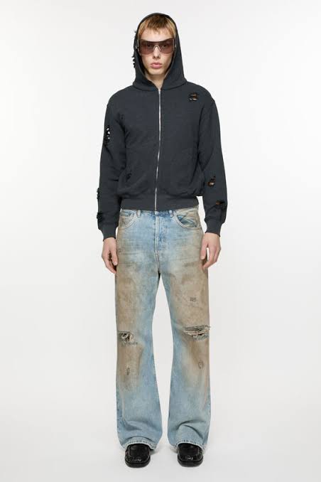 Penicillin 2001M distressed wide-leg jeans - 34" (M)