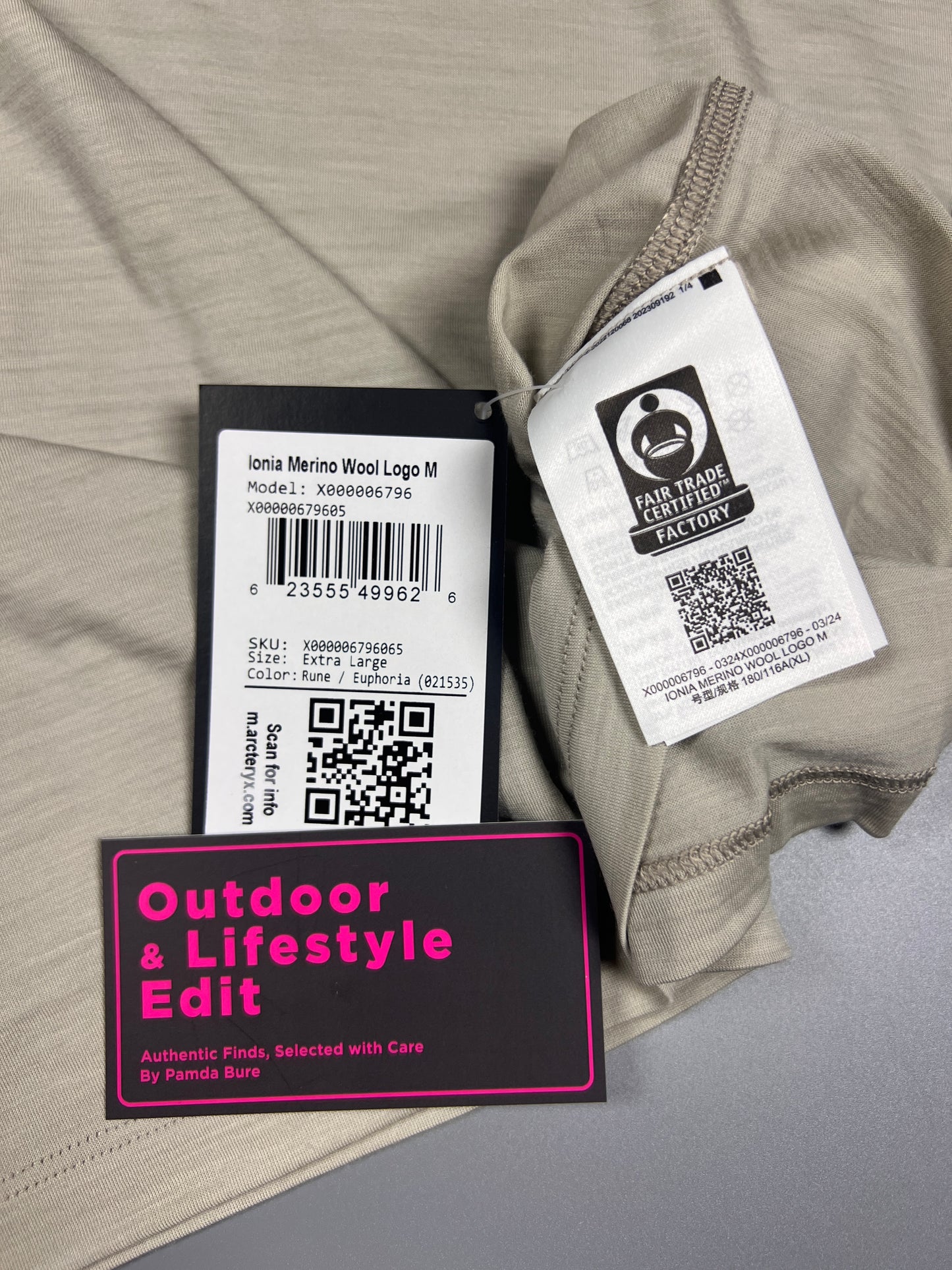 IONIA MERINO WOOL LOGO SHIRT SS Rune/Euphoria- M,XL(M)