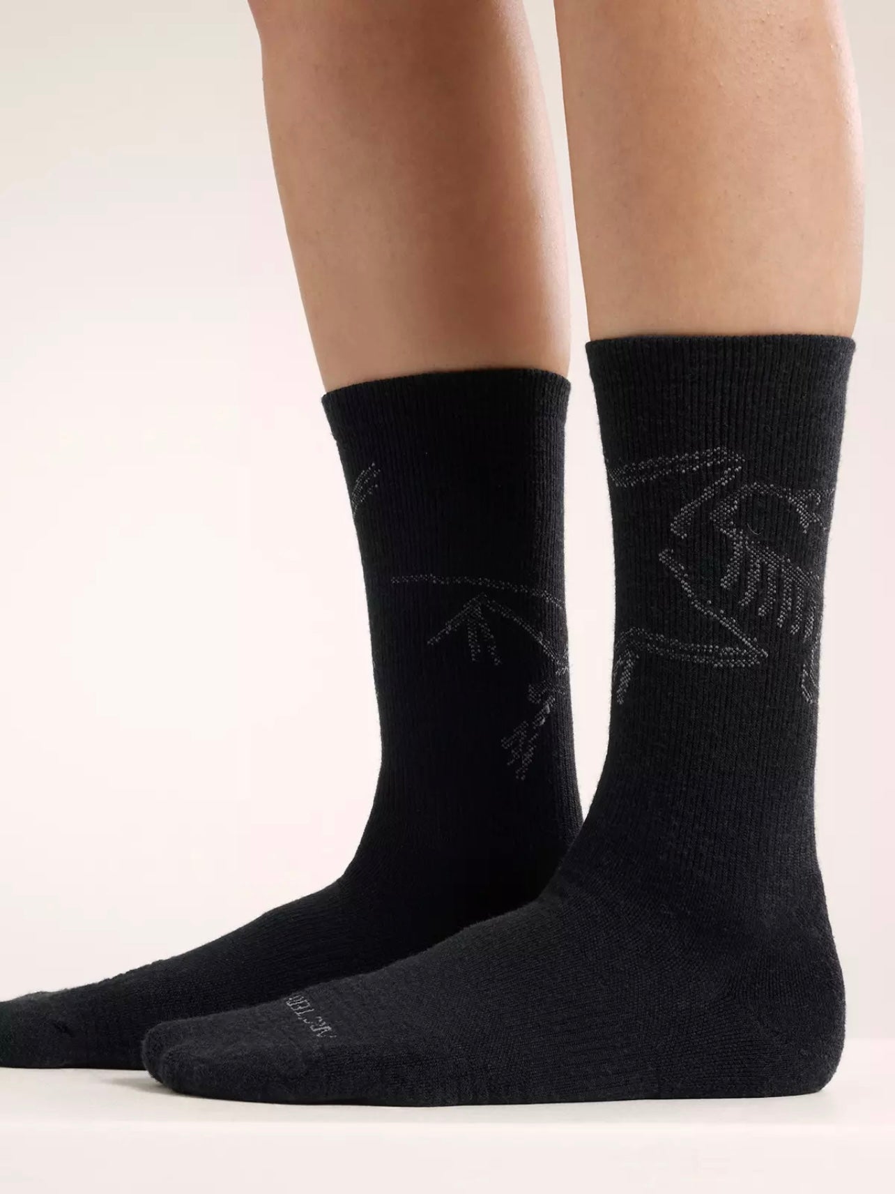 Merino Wool Mid Bird Black - L(U)