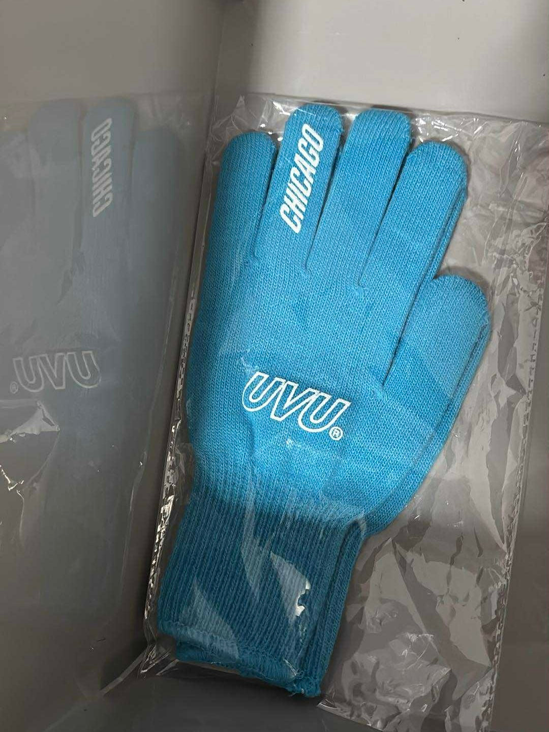ถุงมือทอโลโก้ Chicago Capsule Collection สีฟ้า ขนาดเดียว