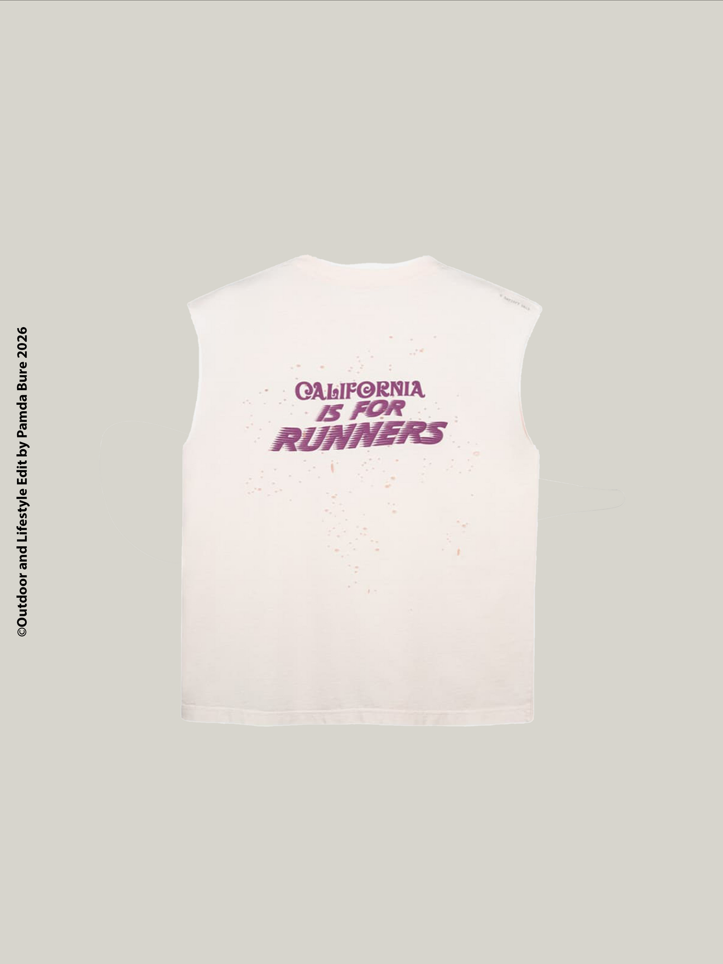 MothTech™ 10 Year Anniverary Muscle Tee "California is for Runner" Sun Bleached Rose Water