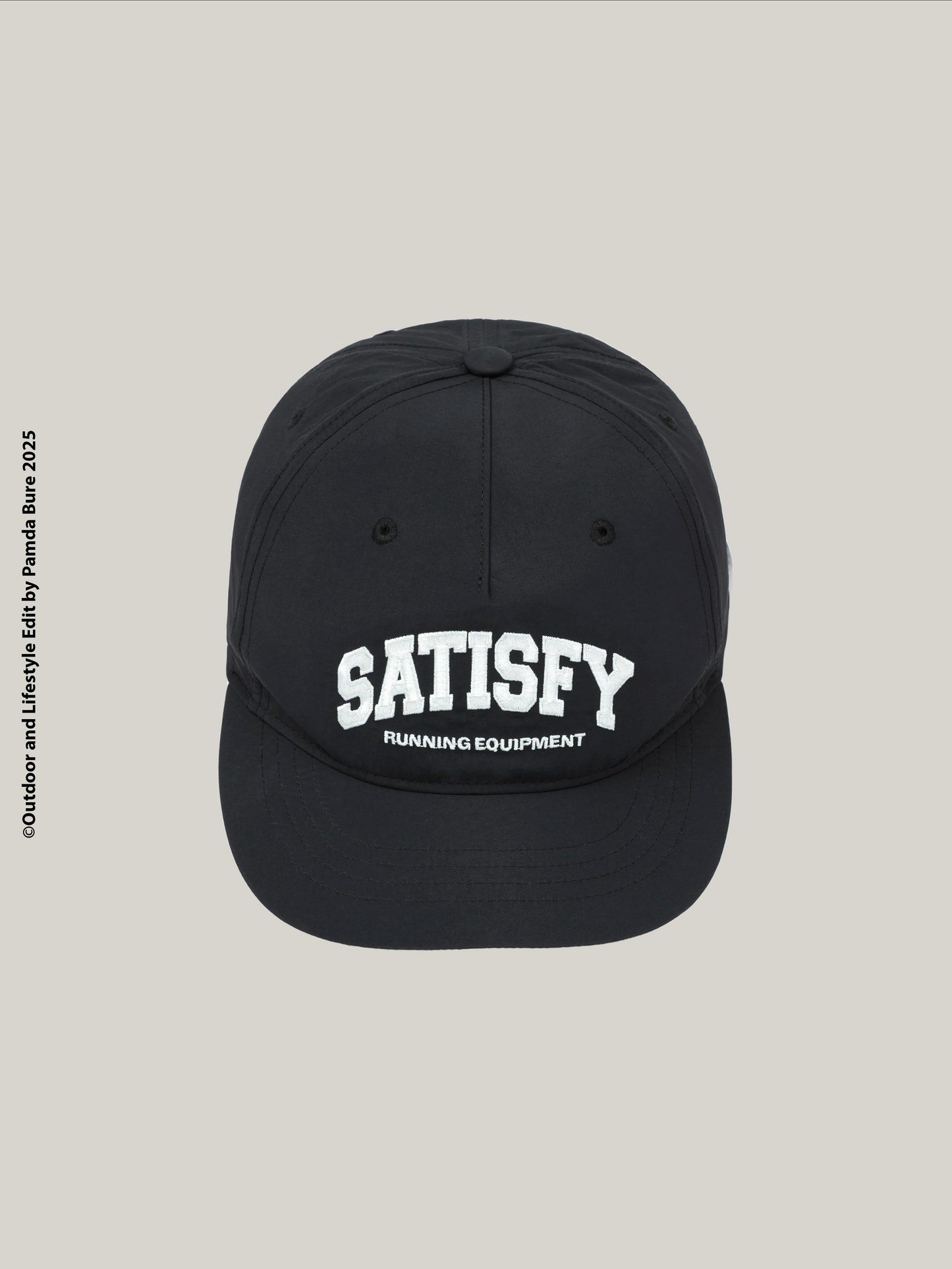 หมวกแก๊ป Flitesilk™ 5-Panel Pinch ปักโลโก้ SATISFY สีดำ ขนาดเดียว
