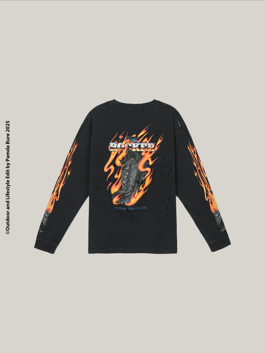 MothTech™ "TheRocker" Long Tee Aged Black