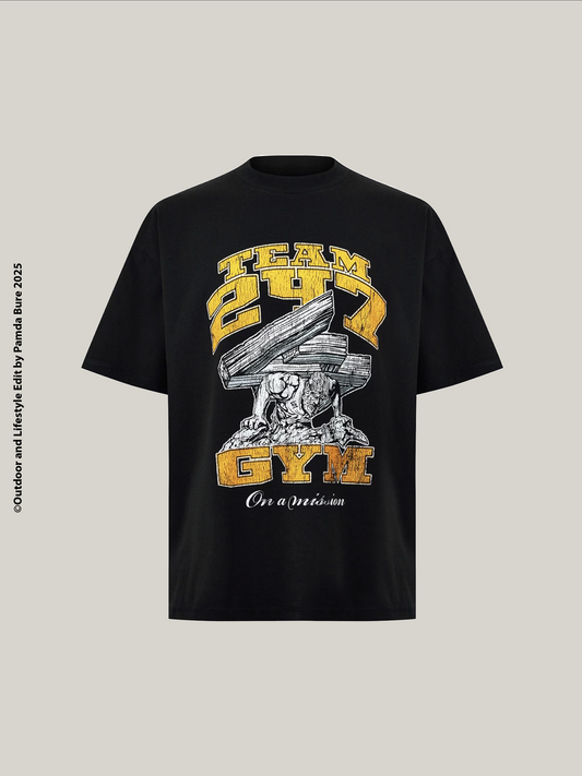 Team 247 Graphic Oversized T-Shirt Black