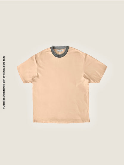 Extorr Logo Rib T-Shirt Beige - L (M)