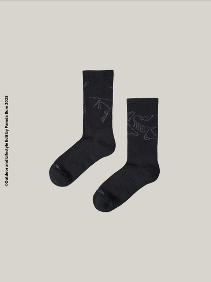 Merino Wool Mid Bird Black - L(U)