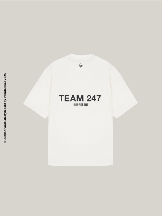 เสื้อยืดโอเวอร์ไซส์ Team 247 สีขาว