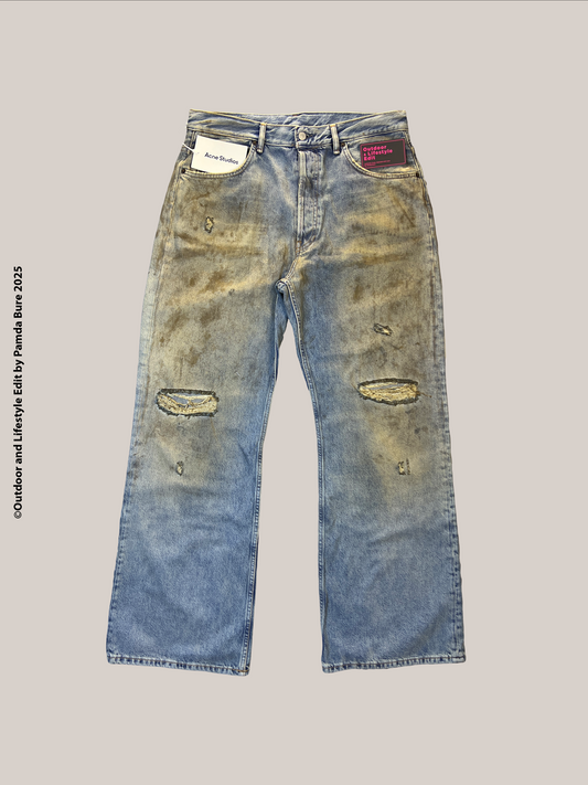 Penicillin 2001M distressed wide-leg jeans - 34" (M)